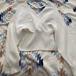 Fashion Nova Cream Ribbed Sweater